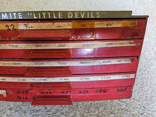 Vintage OHMITE “Little Devils” Resistor Cabinet Drawer - Picture 3 of 13