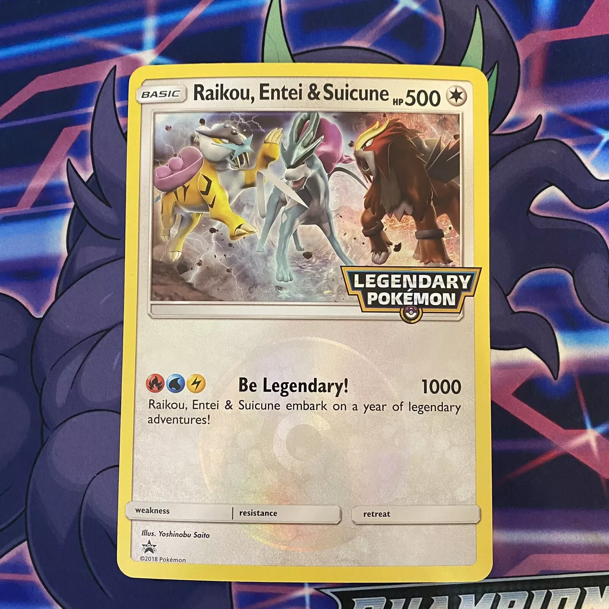 Mavin  Raikou Entei Suicune JUMBO POKEMON CARD Black Star Promo