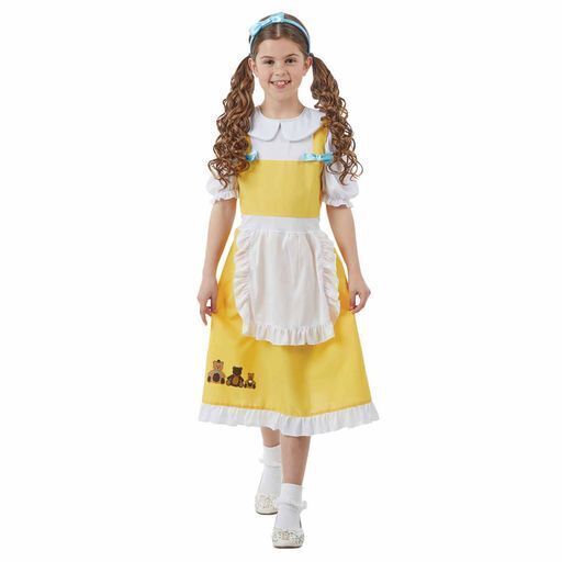 Goldlöckchen-Kostüm Für Mädchen (Größe 9-10 Jahre) – Gelbes Kleid Mit Schürze Für Weltbuchtag & Kostümpartys