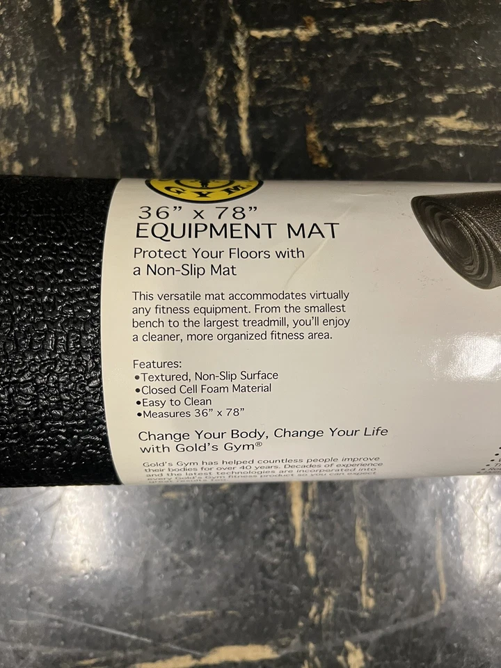 Alfombra Gold’s Gym Equipment negra 36” X 78” totalmente nueva Foto 2 de 4