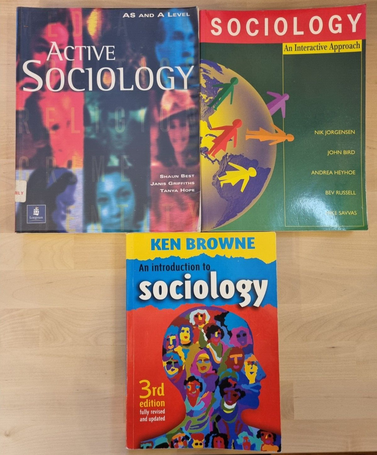 Active Sociology AS A Level Introduction to 3 x Textbooks Ken Browne Paperback