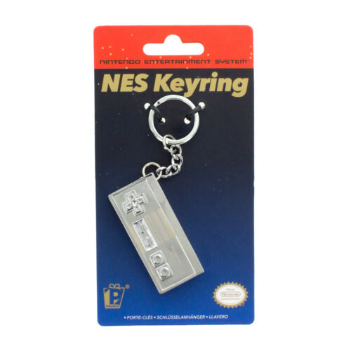 NES Controller Shiny Chrome 3D Metal Key Chain Key Ring NEW UNUSED - Afbeelding 1 van 3