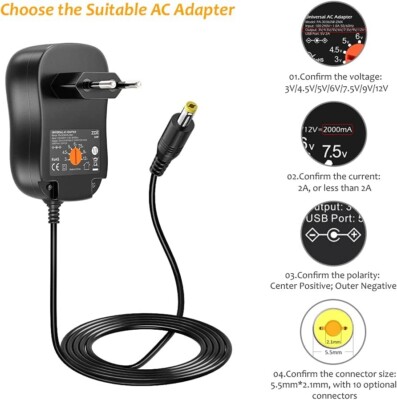 MeanWell Alimentatore Switching 5V DC 6,0A Con Spina Cava 5,5x2,1mm - Foto 10