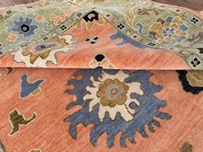 Oushak Hand Knotted Peach 4x6, 5x8, 6x9, 8x10, 9x12, 10x14, 12x15 Wool Area Rug