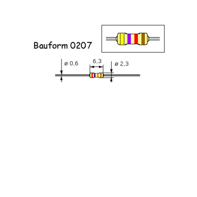 100x Kohleschicht-Widerstand lose 5% 0,25W Bauform 0207 frei wählbar 10 Ohm-1M