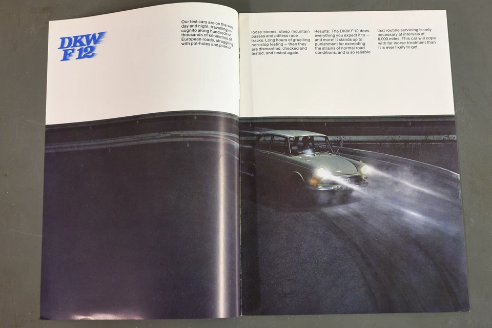 Folleto de venta de autos vintage Auto Union DKW F12 de los años 60 Foto 2 de 4