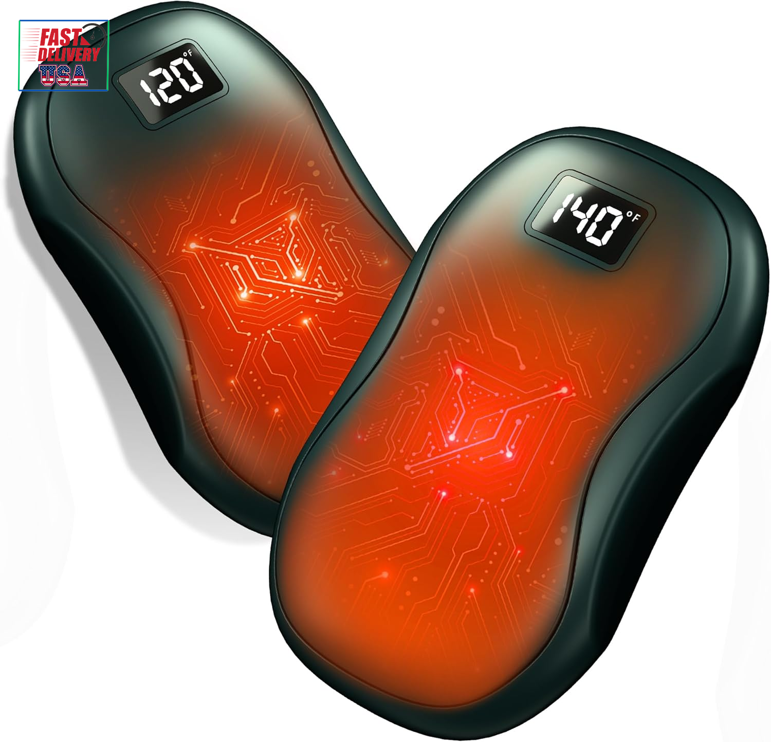 Hand Warmers Rechargeable 2 Pack，12000Mah Electric Portable Smart Chips Hand War
