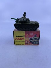 Vintage Friction sparking tank Toy Tank Boxed Working 1970's Hong Kong Rare A1