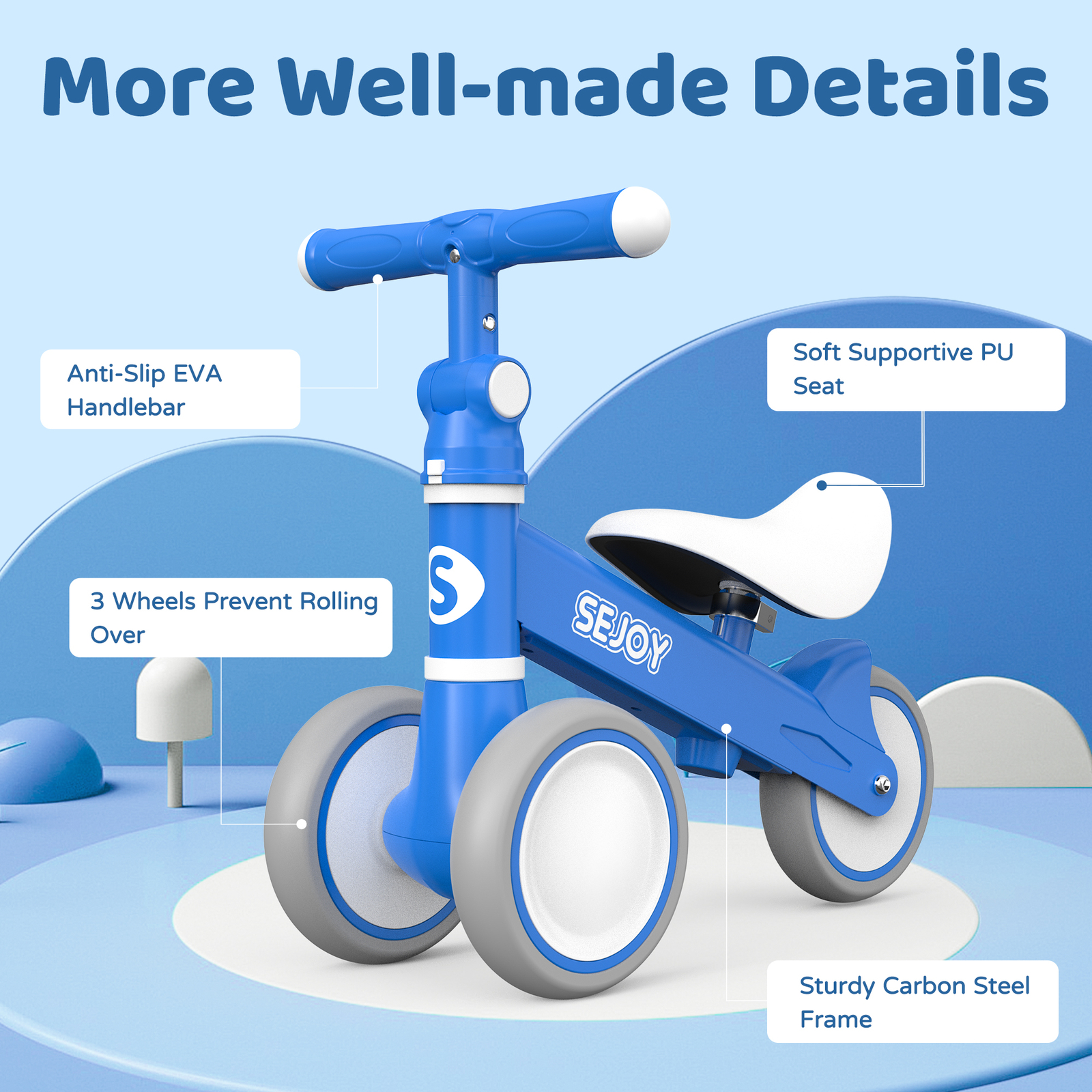 SEJOY Baby Balance Bike 12 Year Old Boy Girl Toddler Walker Bicycle