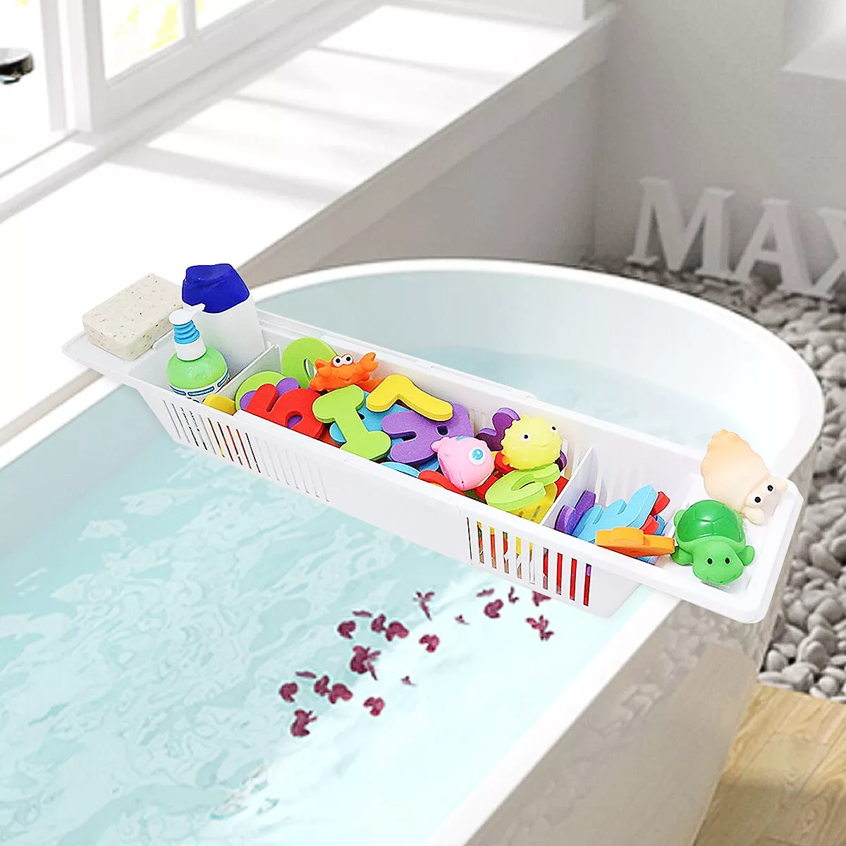 Adjustable Retractable Storage Basket Kids Bath Tub Shower Toy Organizer US