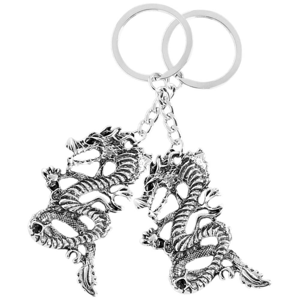 2PCS Dragon Key Ring Pendant Pendant créativité Ornement métallique