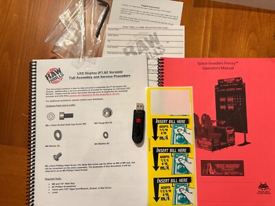 Raw Thrills ''Space Invaders Frenzy'' Arcade Manuals, Restore USB, and Extras