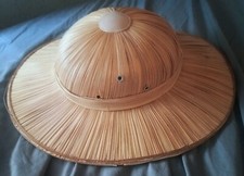 Vintage Straw 1950  s Pith Helmet Safari Hat
