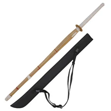 Kendo Shinai and Nylon Sheath | Bamboo Katana Practice Training Sword Sparing...
