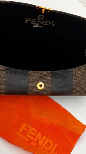 Fendi Vintage Striped Empty Sunglasses Case with Cleaning Cloth $50 USED #39 - Picture 4 of 5