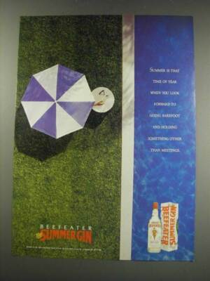 1991 Beefeater Gin Ad - Summer is that time of year when you look forward