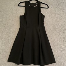 Lulu's Womens M Mini Dress Sleeveless Partial Open Back Fit and Flare Black