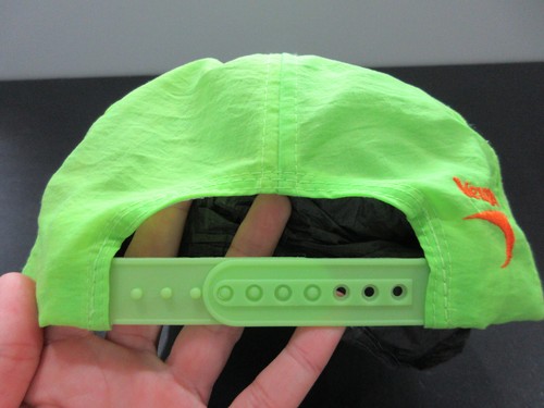 VINTAGE Newport Hat Cap Snap Back Green Orange Cigarette Neon Logo Mens 90s - Picture 6 of 8
