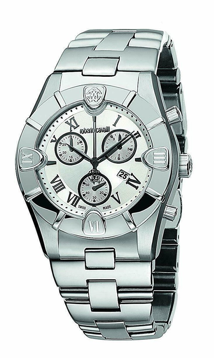 Roberto Cavalli R7253616015 Silver Tone Chrono Sapphire