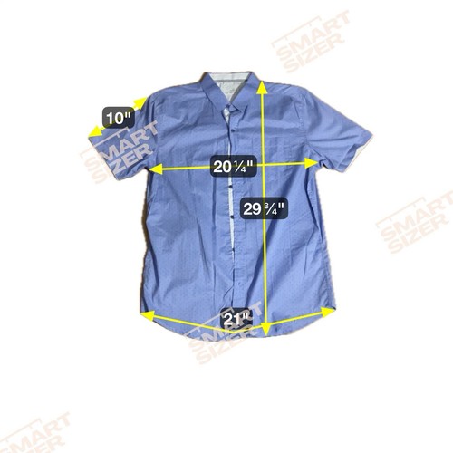 Craft + Flow Large Men's Pocket Shirt, Button Up, Short Sleeve, Blue Patterned - Picture 3 of 7