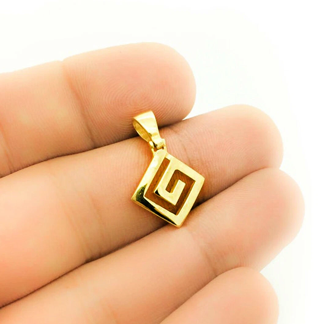 Greek key shop necklace gold