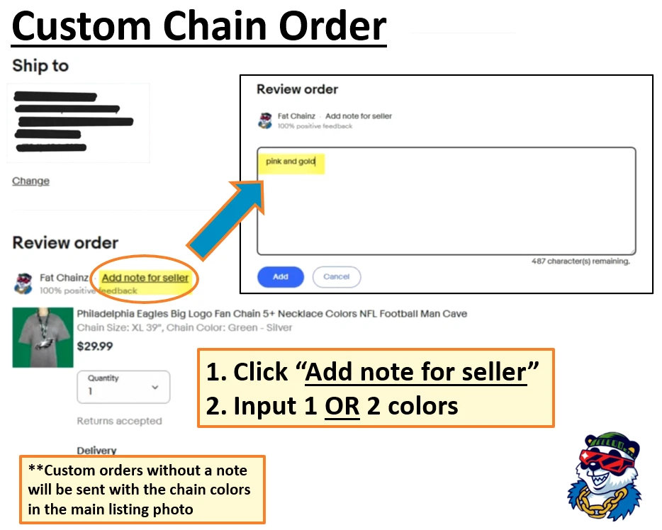 Houston Astros Big Logo Fan Hype Chain 5+ Necklace Colors MLB Baseball Man Cave - Image 3 of 3