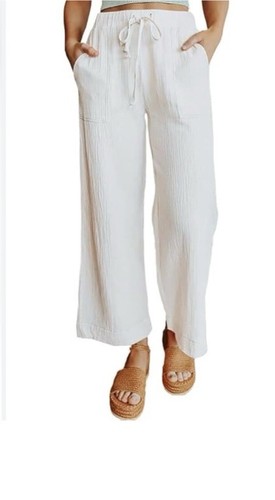 INC Linen Pants Womens Size 10 White - Picture 3 of 6