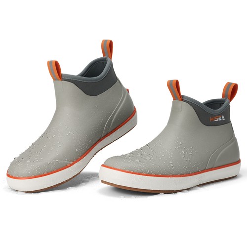 HISEA Men's Deck Rain Boots Waterproof Anti-Slip Arch Support Fishing Sport Work - Picture 41 of 55