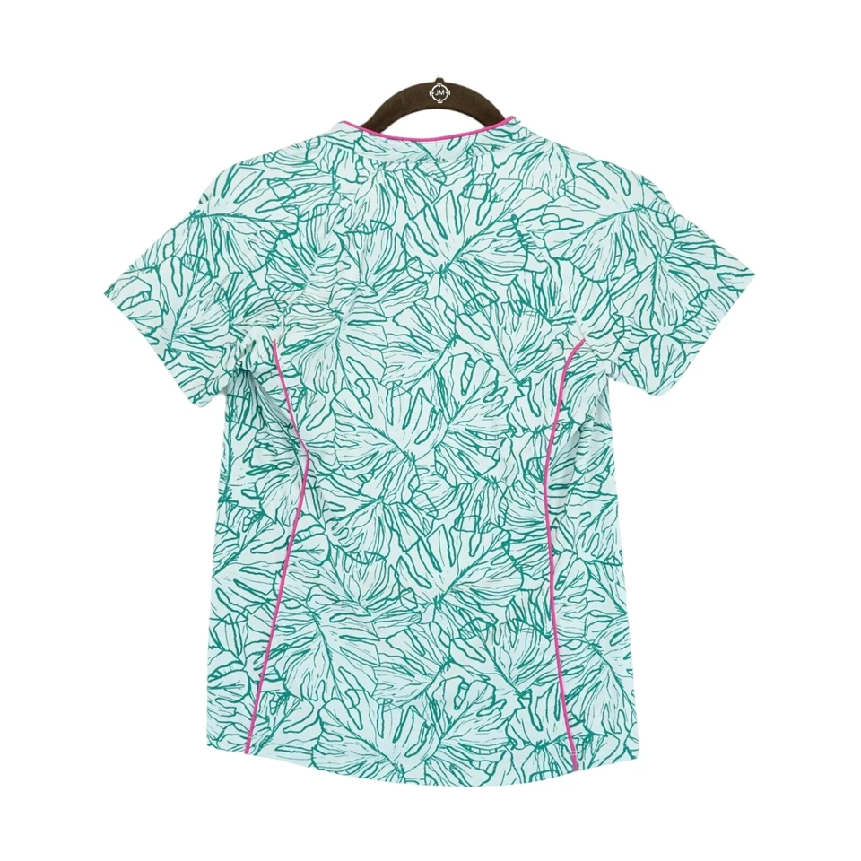 Lady Hagen Tropical Palm Polo Athletic Top Womens Golf Shirt XS 1/4 Zip - Image 2 of 4