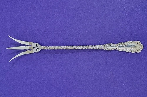 Antique RW&S Sterling 8 3/4" Waverly Lettus Serving Fork Monogrammed         754