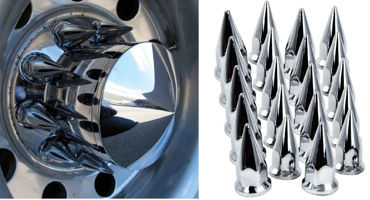 20 Tappi Dado Ruota Per Rimorchio - Cromati In Plastica, Lunghi 32 Mm