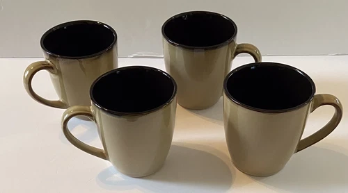 Mikasa Gourmet Basics Gold Scroll Coffee Mugs Set Of 4