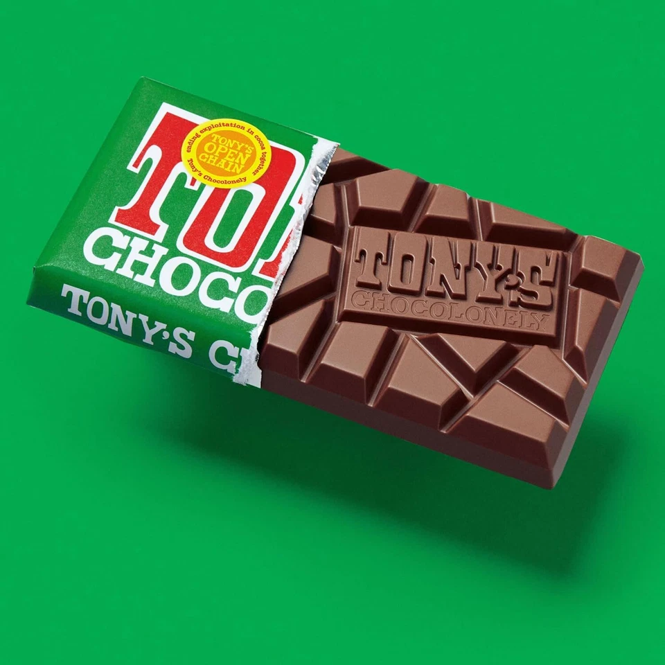 Tony`S Chocolonely Leche Chocolate Avellana Galleta Bar 6.35 OZ Paquete De 4 Foto 3 de 4