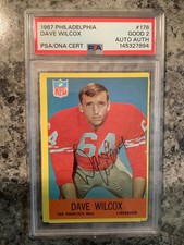 Dave Wilcox 1967 Philadelphia 49ers Signed HOF RC PSA 2