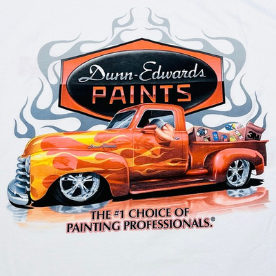 #ad Dunn Edwards 3M Hot Rod Truck Short Sleeve Shirt 2XL White Flames Vintage New $21.99