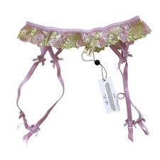 For Love Lemons Floral Lace Garter Belt Purple Lilac Size Small NEW