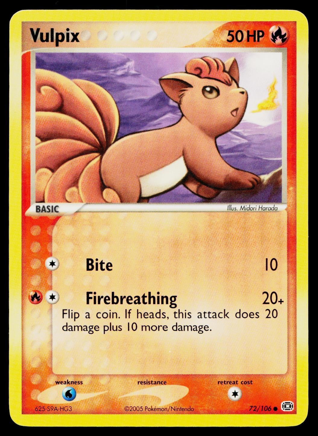 Vulpix 72/106 Common Emerald Pokemon Near Mint
