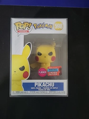 FUNKO POP POKEMON PIKACHU FLOCKED # 598 NYCC 2020 SHARED FALL CONVENTION