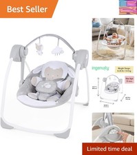 Versatile Portable Baby Swing for 0-9 - Removable Lamb Cushion  Toy Bar