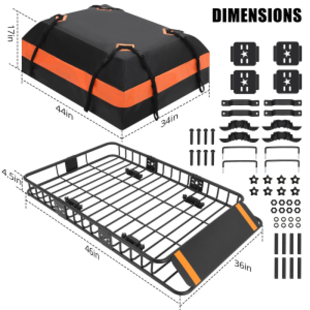 1 Pu+Stahl Elektrophorese Mit Zahlenschloss DachgepäCkträGer + Dachbox High-End-image