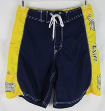 Corona Extra Board Shorts-Mens Size 30-Navy/Gold-Drawstring-Pocket-Logo-VGUC