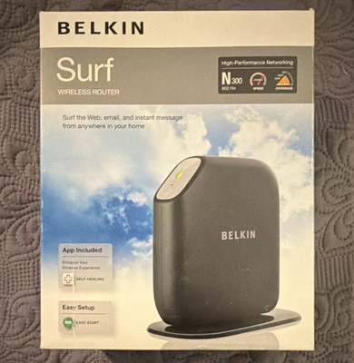 Belkin Surf N300 Wireless Router 300Mbps 4 LAN MIMO Self-Healing Easy Setup