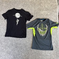 Under Armour T Shirts Tee Boys Girls Youth YLG Large Multicolor Lot of 2 Shirts