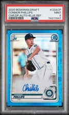 2020 Bowman Draft Chrome Auto Connor Phillips #CDACP Blue Refractor PSA 9 /150