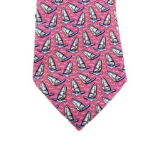 Vineyard Vines Neck Tie Men Pink 100% Silk Surfing Design 3.5”Wx57”L Made In USA