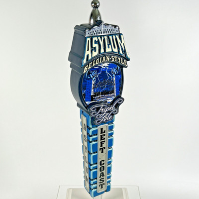 Left Coast Brewing Co, Asylum Belgian-Style Tripel Ale 13.5'' Beer Tap Handle