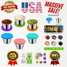 6-Pack Leakproof Stainless Steel Salad Dressing Containers - Portable & Reusable