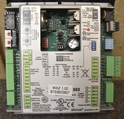 AUTOMATEDLOGIC CORPORATION ZN220 BT485 BACNET CONTROLLER D.O.S