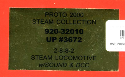 Mazo Walthers Proto 2000 Heritage #920-32010 HO 2-8-8-2, UP #3672, DCC y sonido | Condition: New