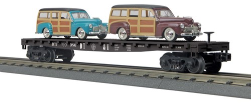 MTH 30-76641 VAGÓN PLANO RAILKING DETROIT TOLEDO & IRONTON CON FORD WOODYS 48 - NUEVO | Zustand: New